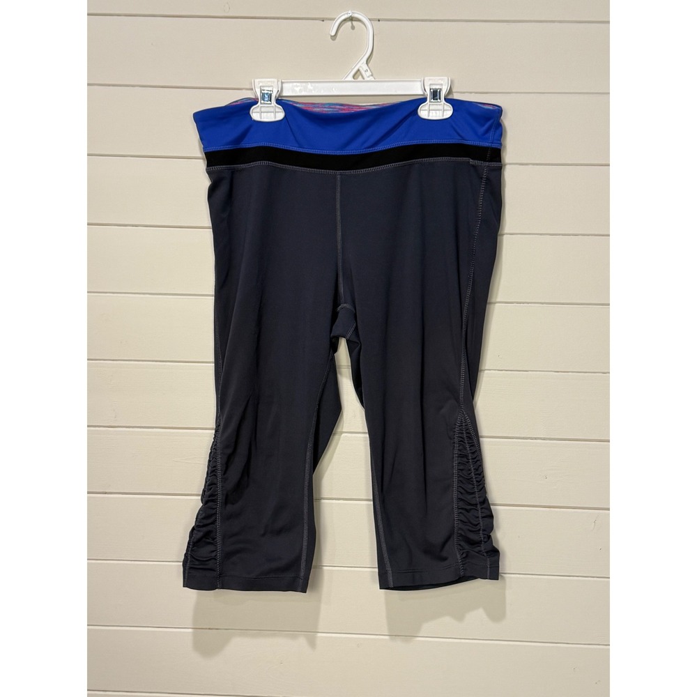 Tangerine Ladies Large Blue Black‎ Gray Ruched Capri Leggings Athletic Pants